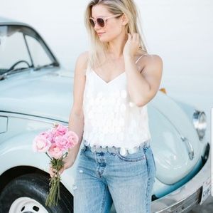 White Sequin top